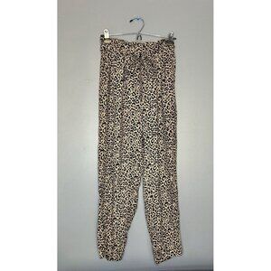 American Eagle Cheetah Print High Waisted Belted Harem Pants Size S Cute Soft